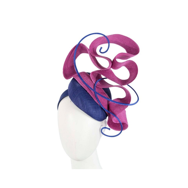 Royal Blue & Fuchsia designers racing fascinator by Fillies Collection
