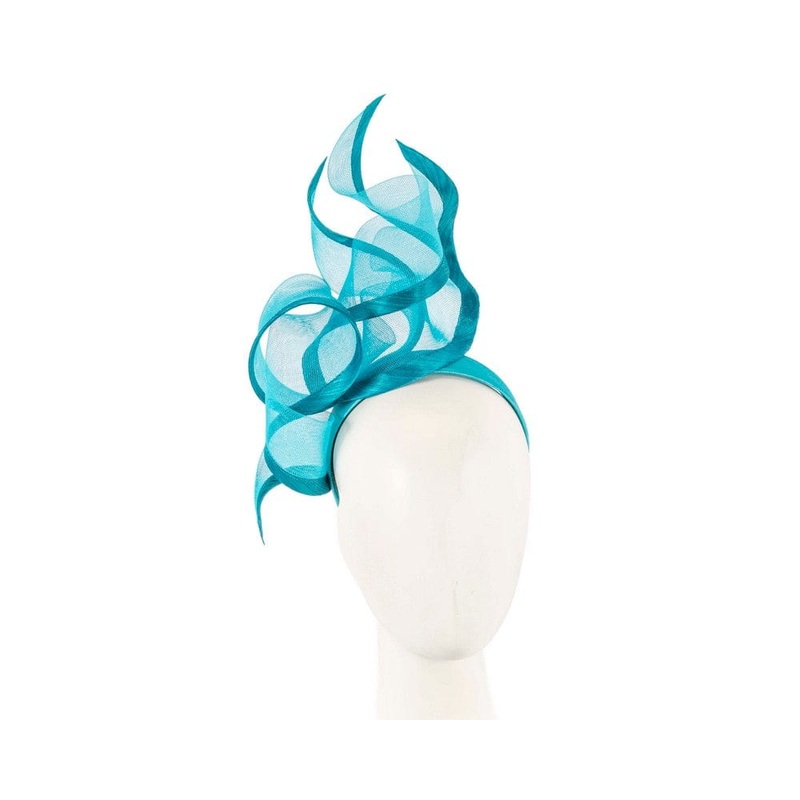 Bespoke turquoise racing fascinator by Fillies Collection
