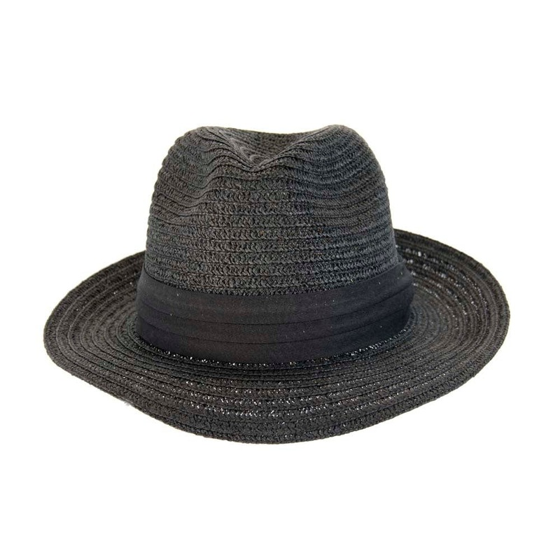 Black mens summer fedora M104B
