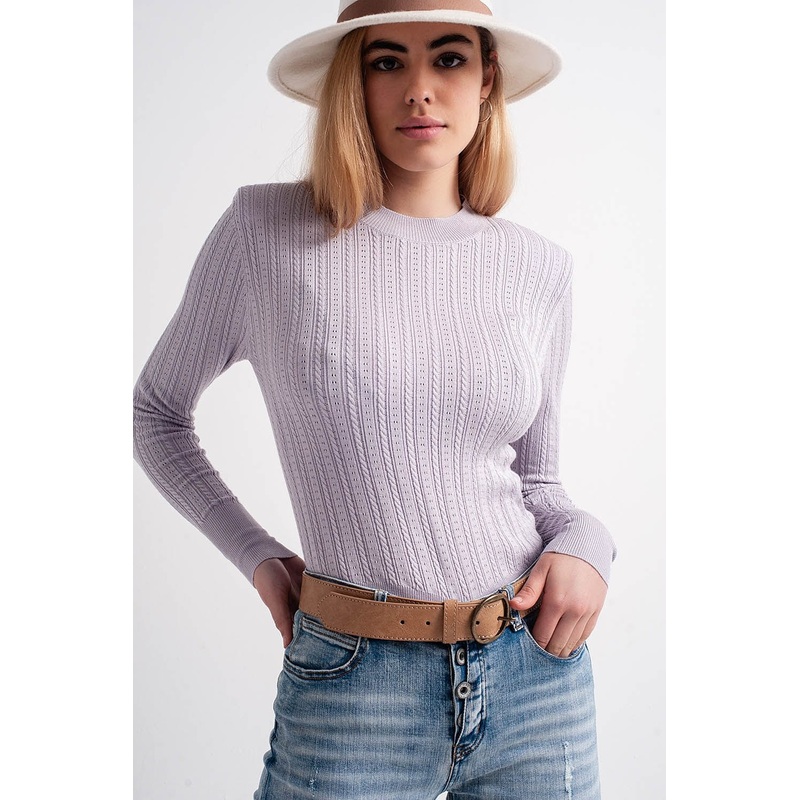 Jumper With Shoulder Pad In Lilac