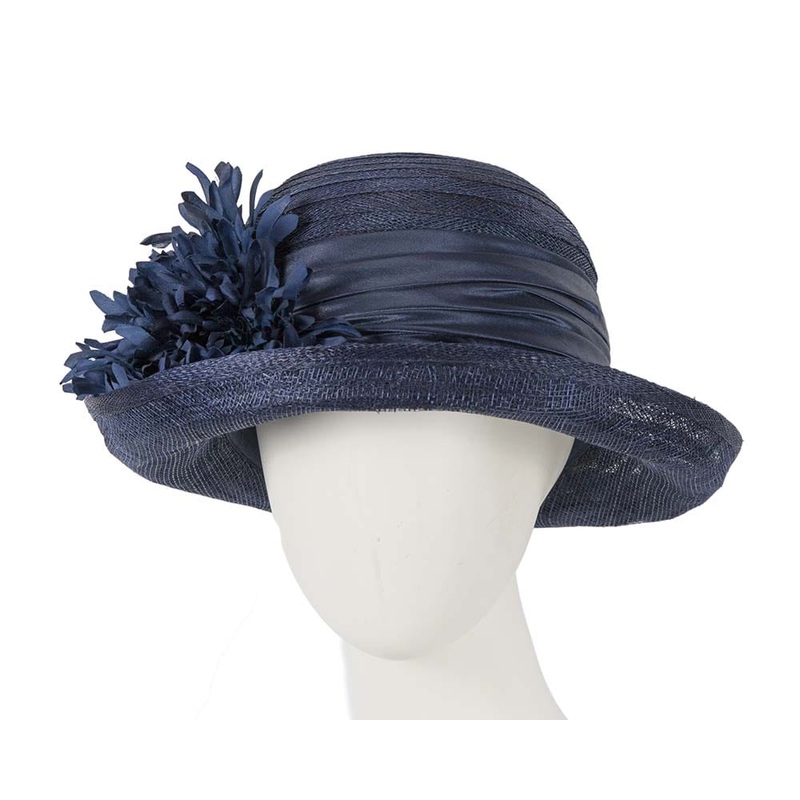 Navy sinamay hat by Cupids Millinery
