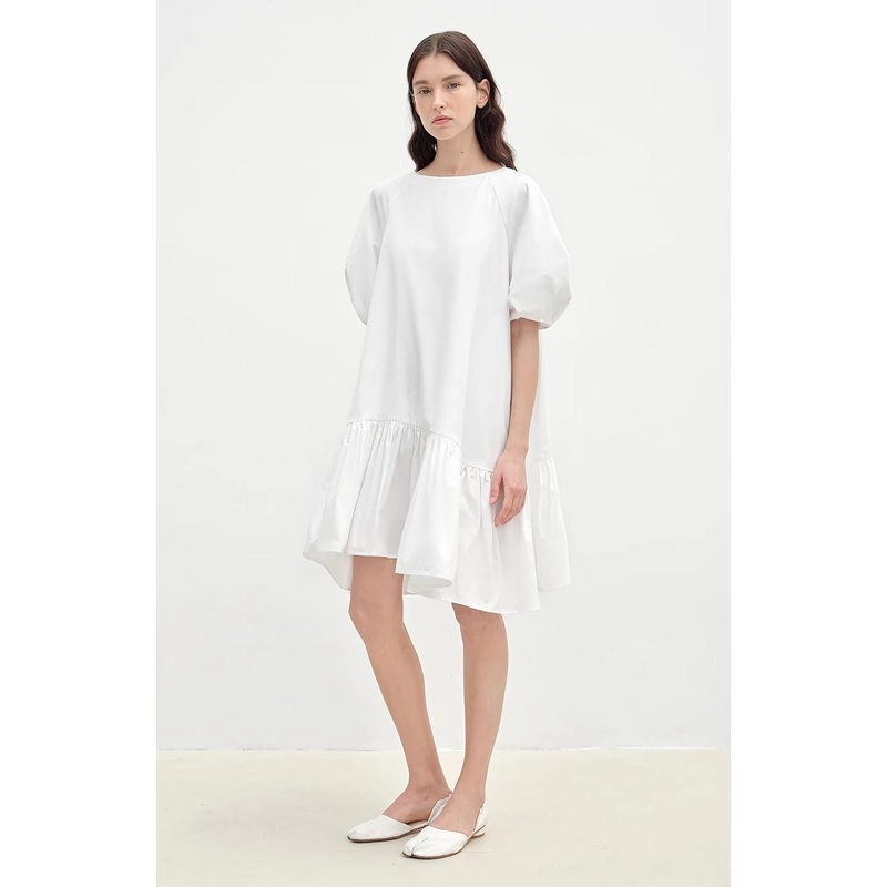 “Ailande” Round Neck Puff Sleeve Temperament Dress for Women Summer