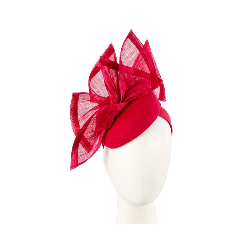 Bespoke red winter racing fascinator by Fillies Collection