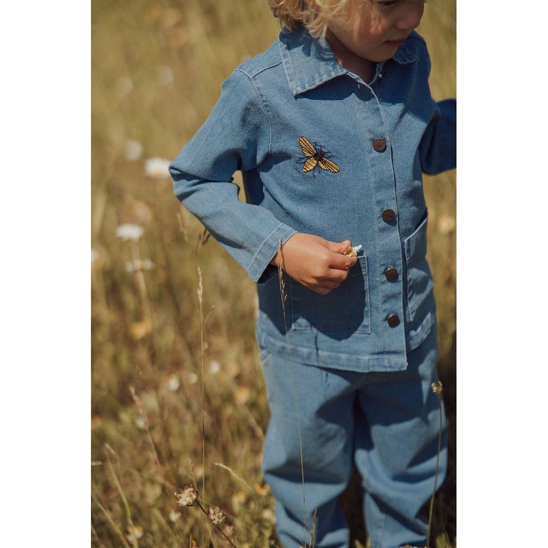 Buzzy Denim Cardigan