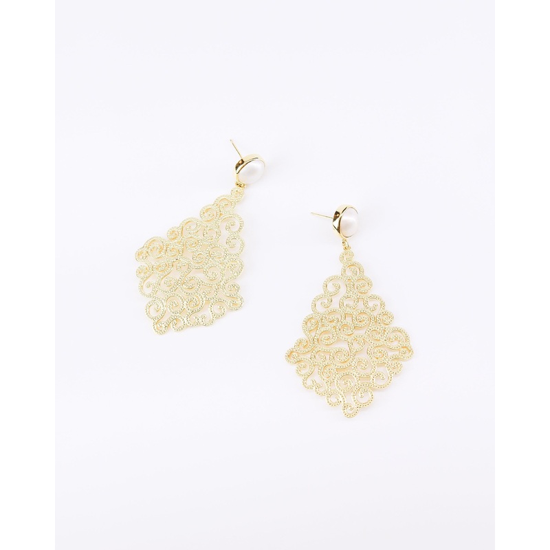 Eleanor Pearl & Gold Vermeil Drop Earrings