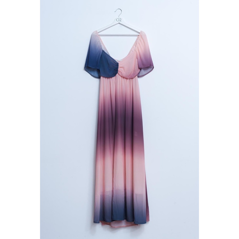 Ombre Sweetheart Maxi Dress In Beige