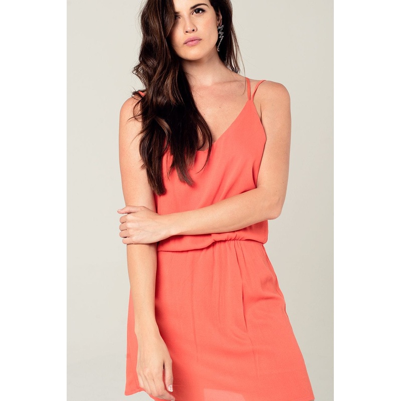 Orange Mini Dress With Back Crochet Detail