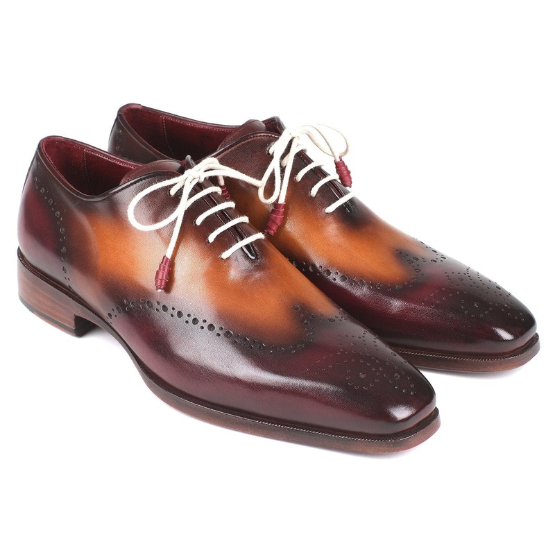 Paul Parkman Bordeaux & Camel Wingtip Oxfords (ID#097BY30)