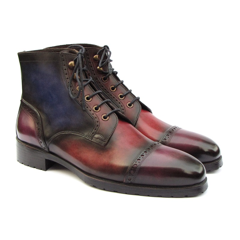Paul Parkman Men’s Multicolor Hand-Painted Cap Toe Boots (ID#BT9566-MLT)