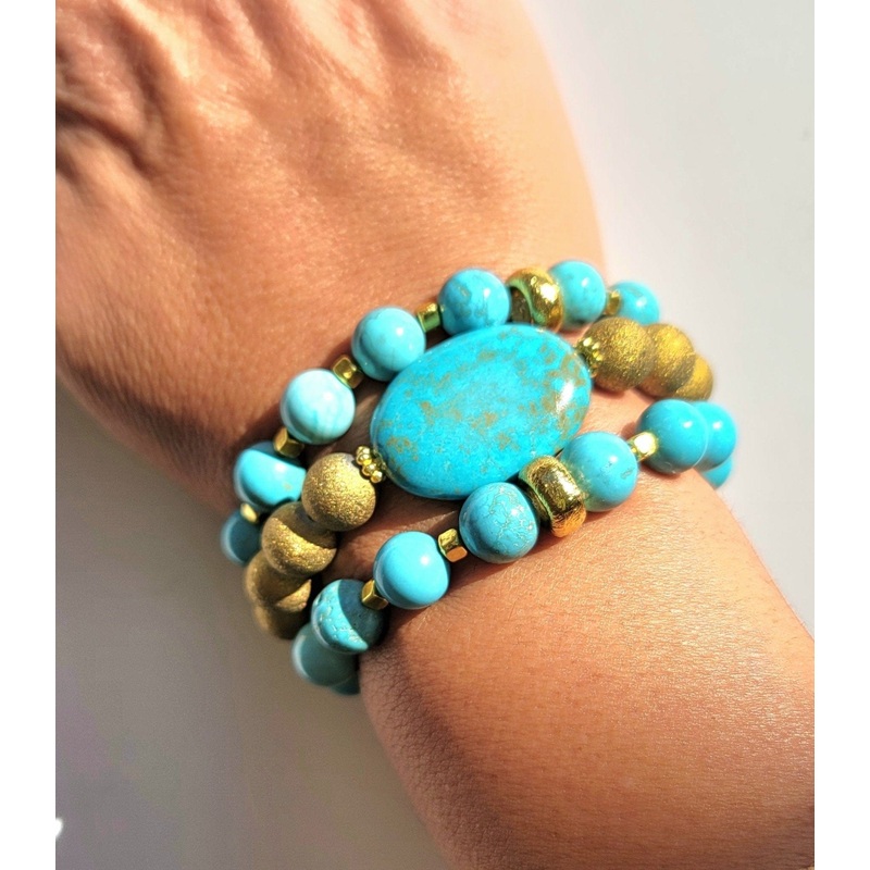 Rustic Turquoise Stack- Set of 3