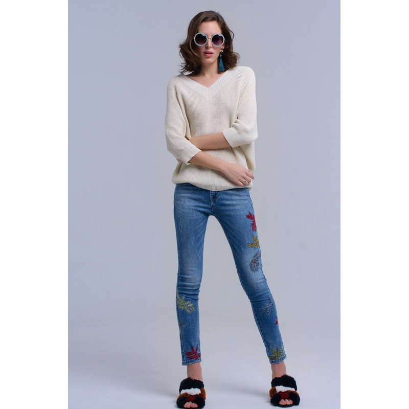 Skinny Embroidered Jeans