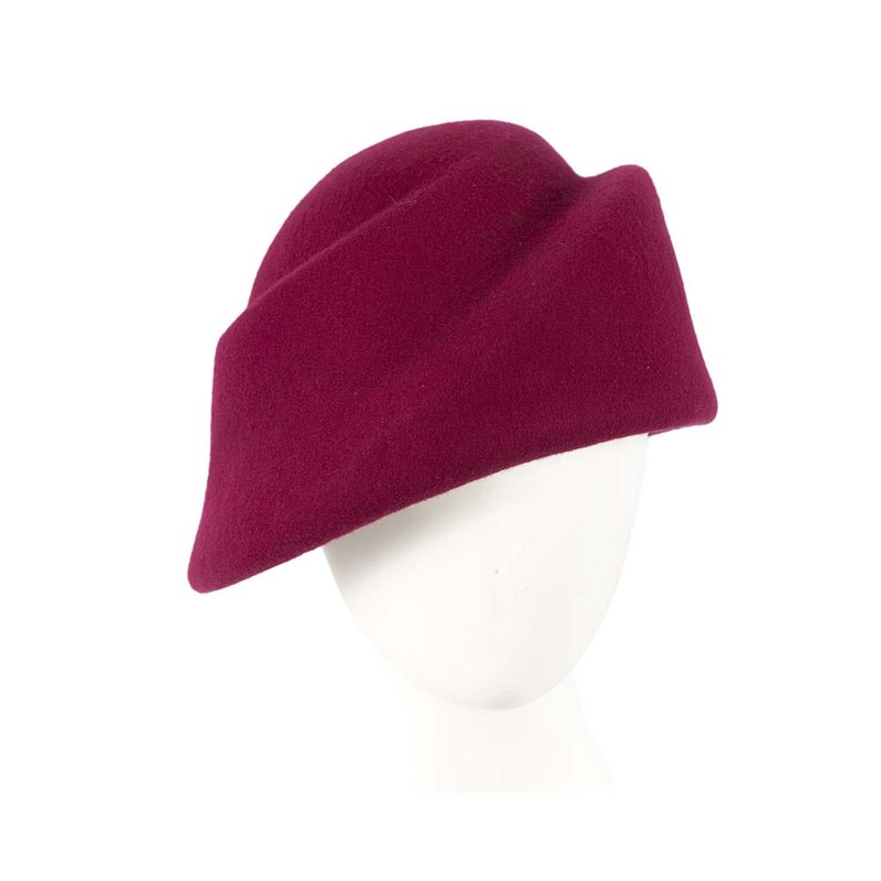 Unique fuchsia ladies winter felt fashion hat