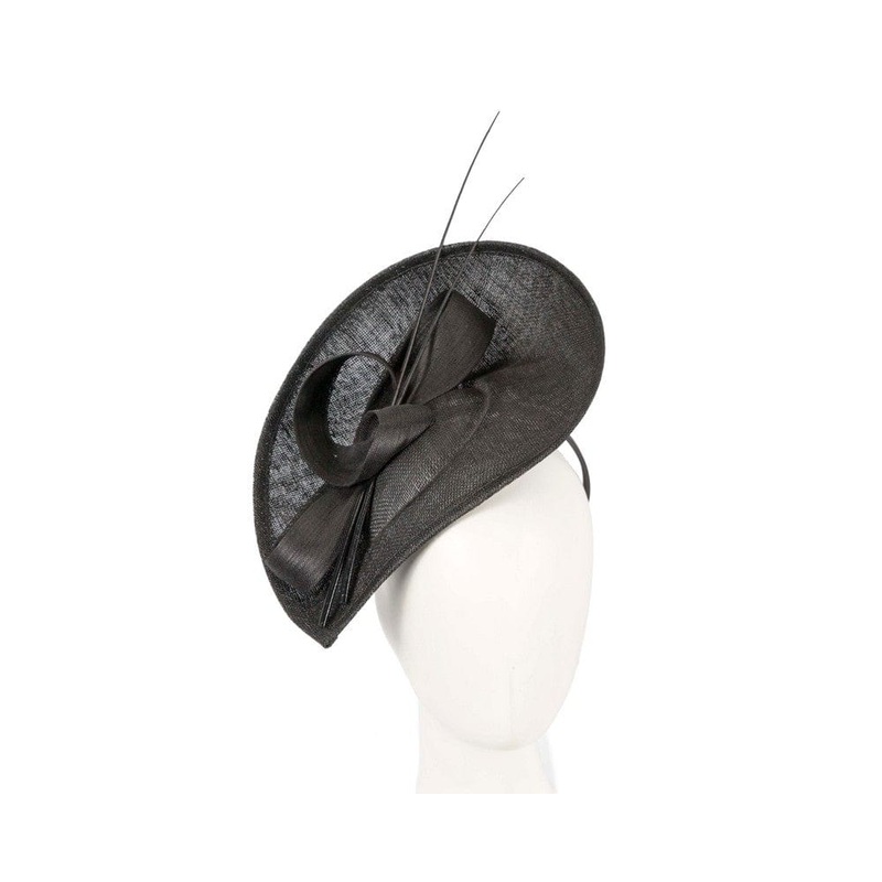 Large black sinamay fascinator by Max Alexander
