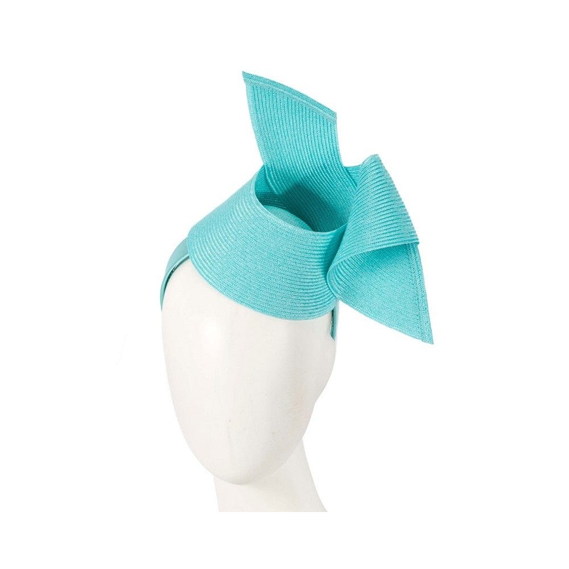Modern turquoise fascinator by Max Alexander