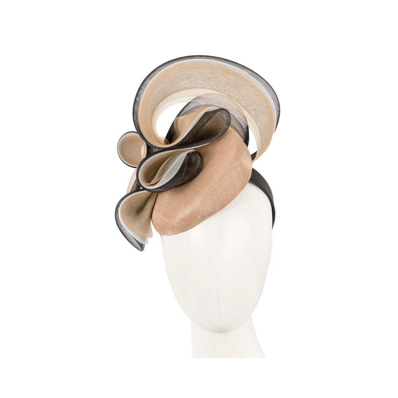 Nude and black racing fascinator by Fillies Collection