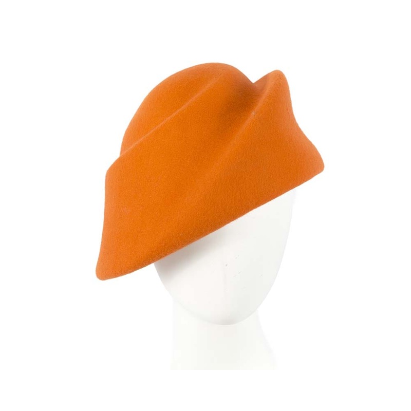 Unique orange ladies winter felt fashion hat