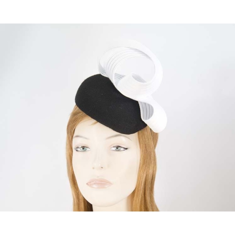 Black white autumn winter pillbox by Fillies Collection