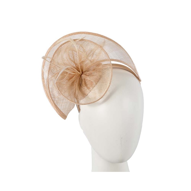 Stylish nude sinamay fascinator by Max Alexander