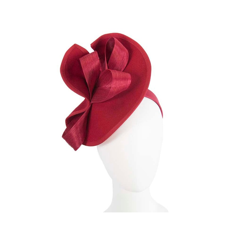 Twisted red felt fascinator by Fillies Collection