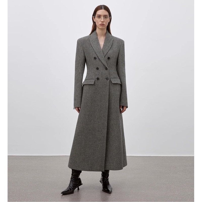 “After the Dawn”Women’s Waist-Defined Coat With Suit Collar for Fall and Winter