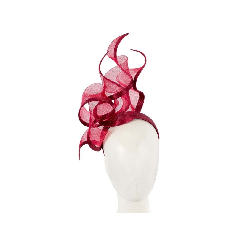 Bespoke burgundy racing fascinator by Fillies Collection