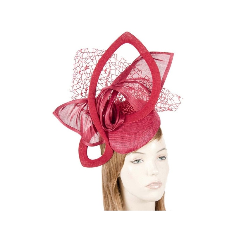 Bespoke sculptured red fascinator by Fillies Collection