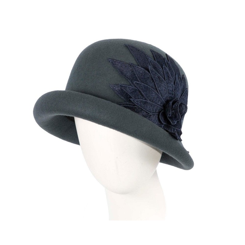 Blue grey winter fashion hat by Max Alexander