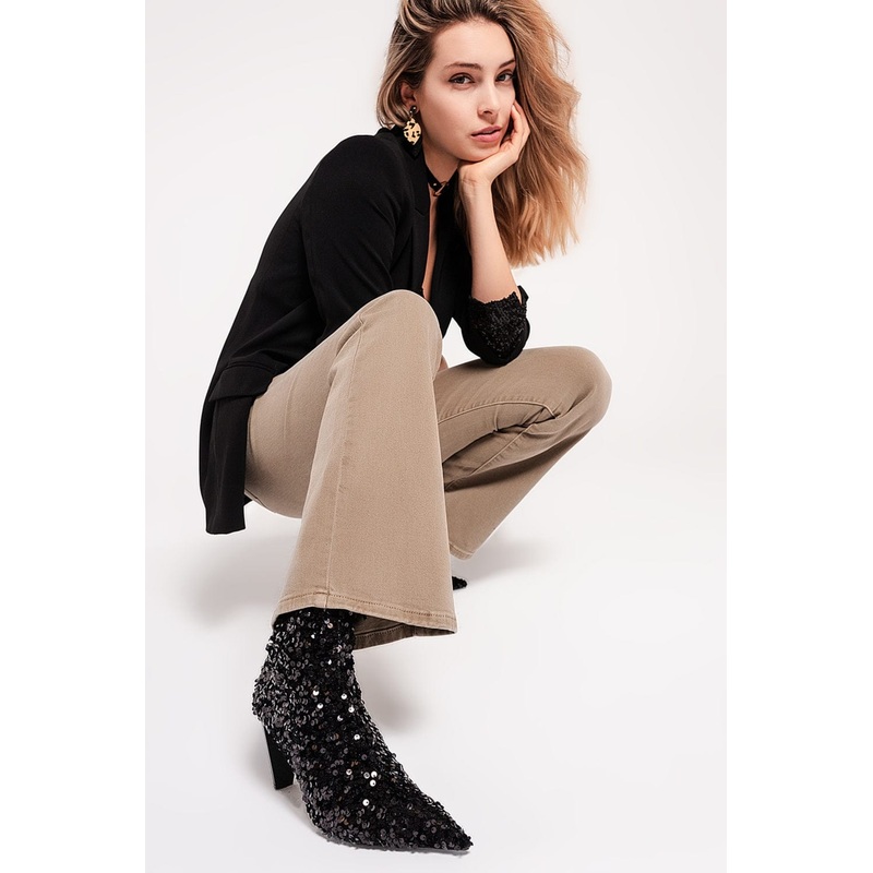 Flared Jeans In Beige