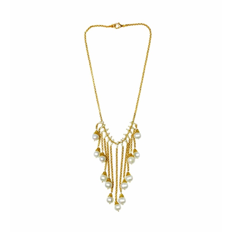 Gena Myint Pearl Droplet Necklace