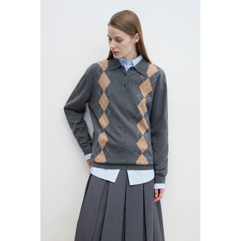“Graduate” Machine Washable Wool Polo Neck Sweater Preppy Vintage Top