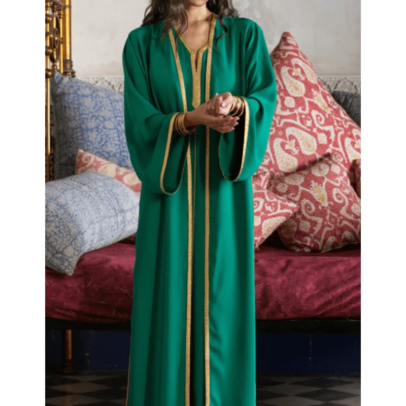Moroccan Dress – 2 Kaftans Matching Set Co-ord in Aicha Tobacco