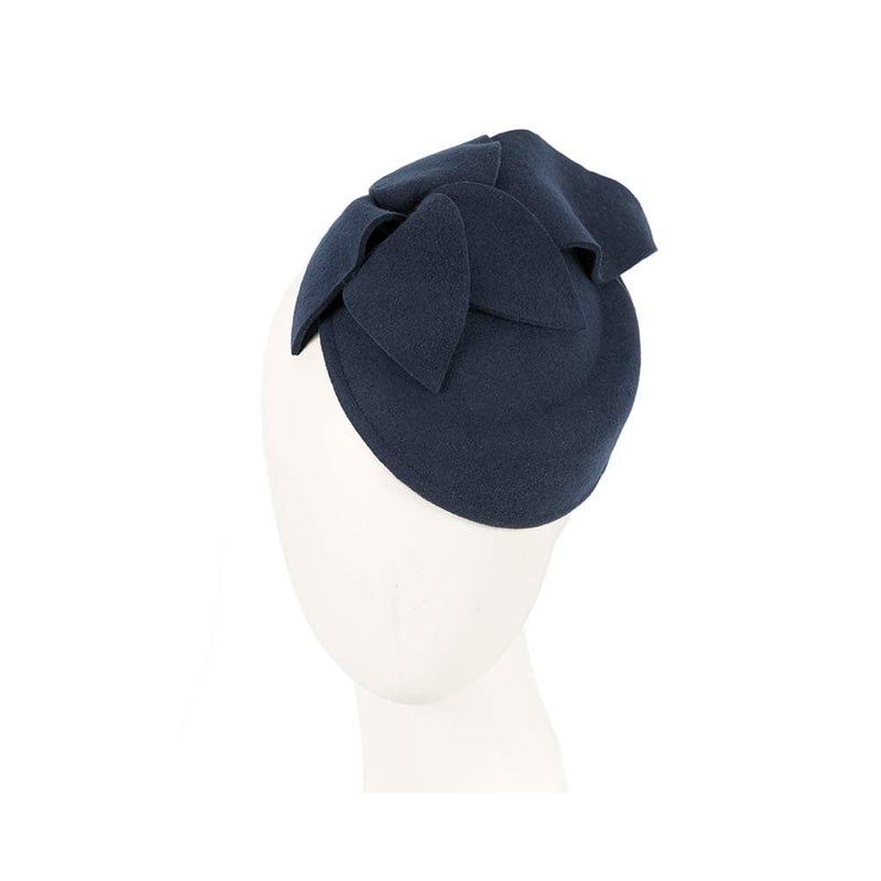 Navy felt pillbox fascinator