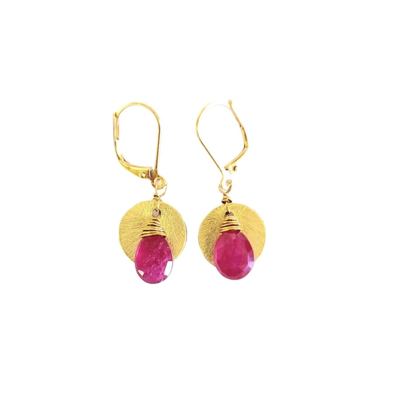 Pink Sapphire 1″ Drop Earrings