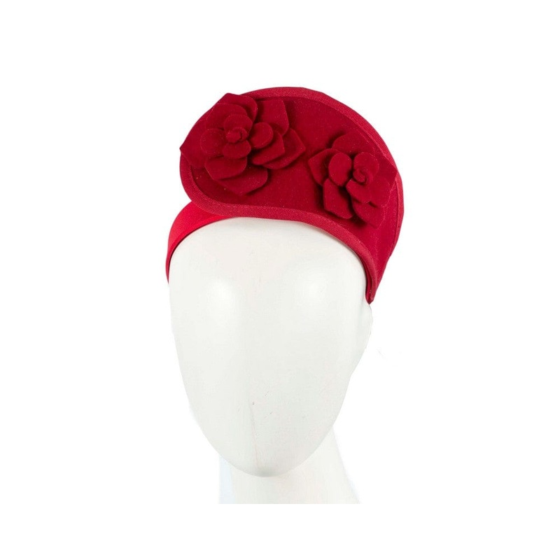 Red tall winter racing crown fascinator