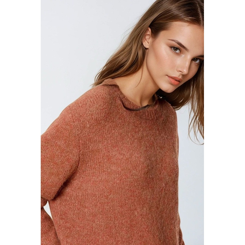 Standard Fit Soft Knit Sweater In Camel