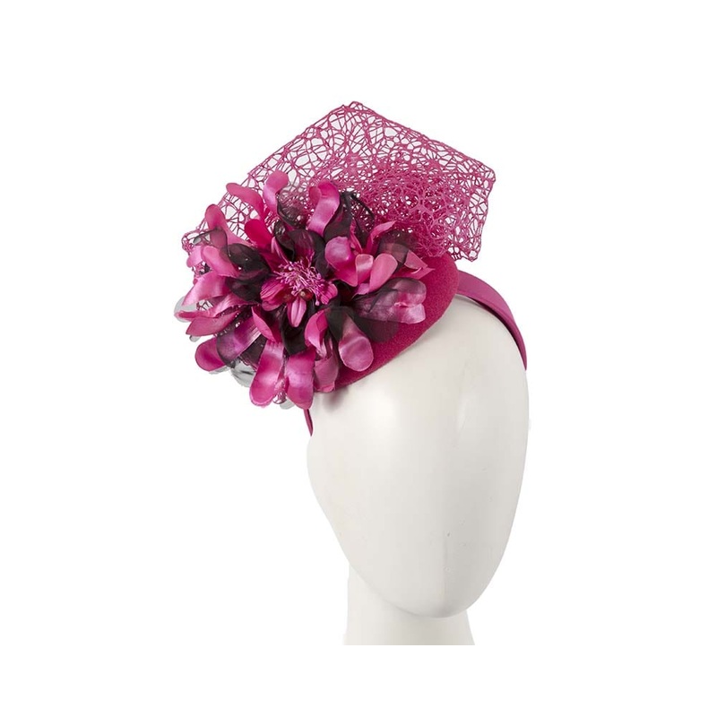 Bespoke fuchsia winter racing fascinator
