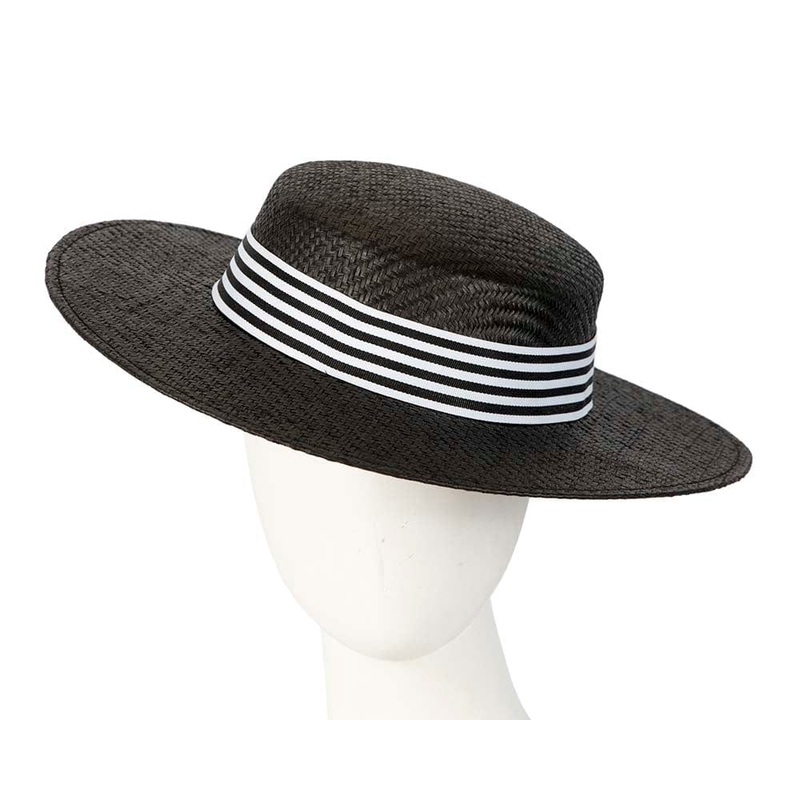 Black and White boater hat by Max Alexander