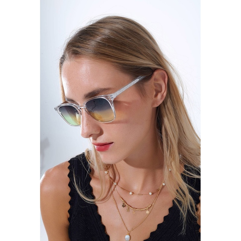 Clear Gradient Sunglasses With Sunset Lenses