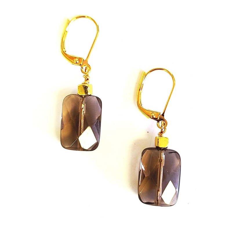 Faceted Smokey Quartz Earrings