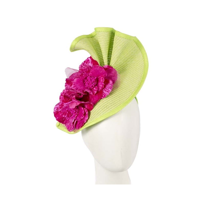 Lime fuchsia Melbourne Cup races fascinator by Fillies Collection