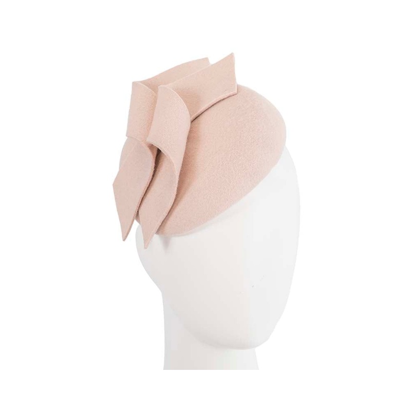 Modern beige winter felt pillbox by Max Alexander