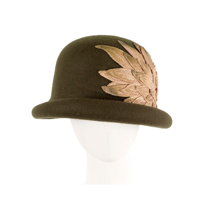 Olive winter fashion hat by Max Alexander