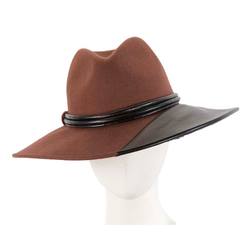 Unique wide brim fashion fedora hat by Cupids Millinery