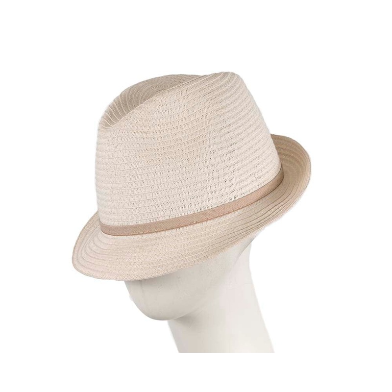 White Short Brim Fedora Hat