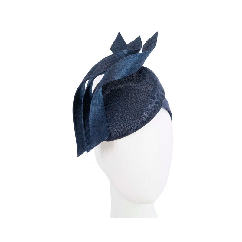 Bespoke navy pillbox fascinator by Fillies Collection