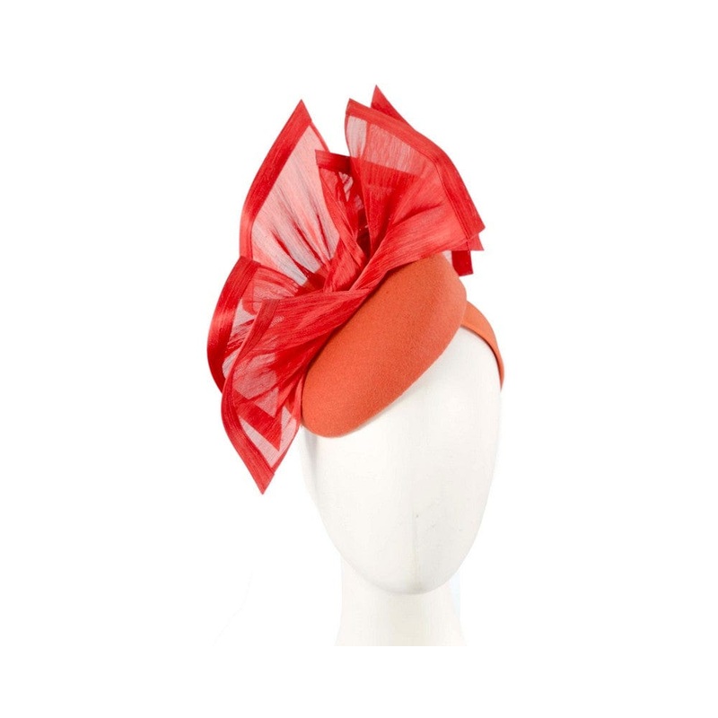 Bespoke orange winter racing fascinator by Fillies Collection
