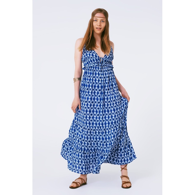 Boho Printed Strappy Maxi Dress