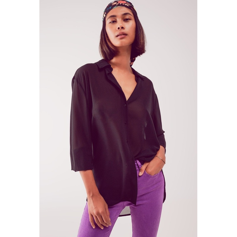 Chiffon Shirt In Black