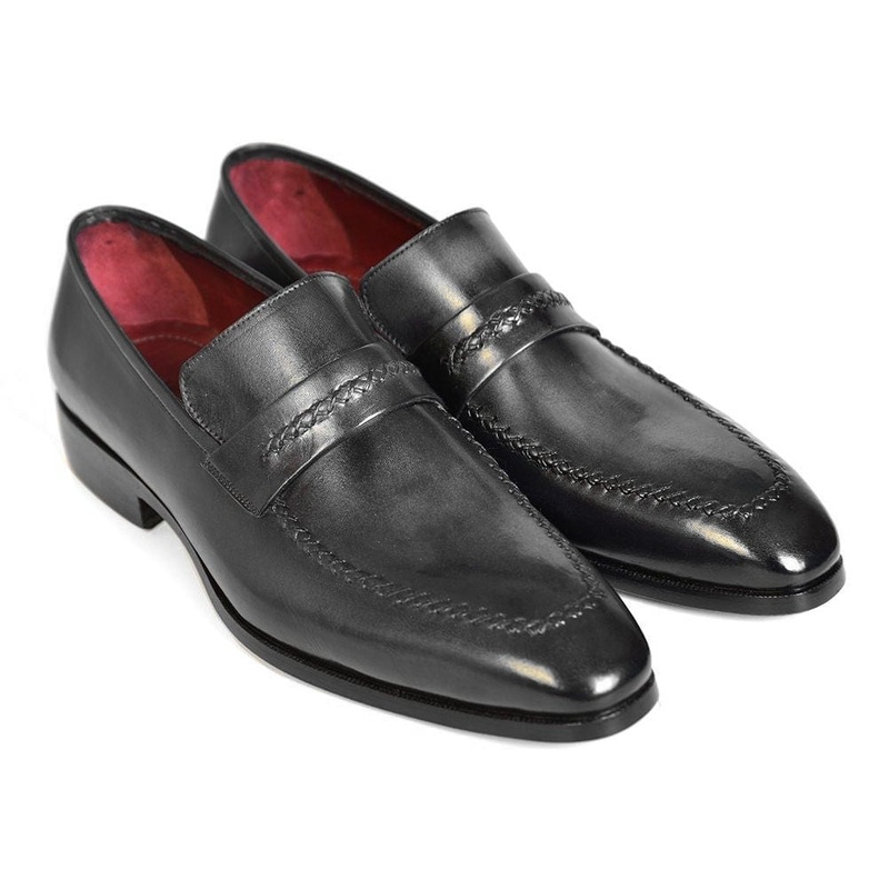 Paul Parkman Gray & Black Men’s Loafers For Men (ID#068-GRAY)
