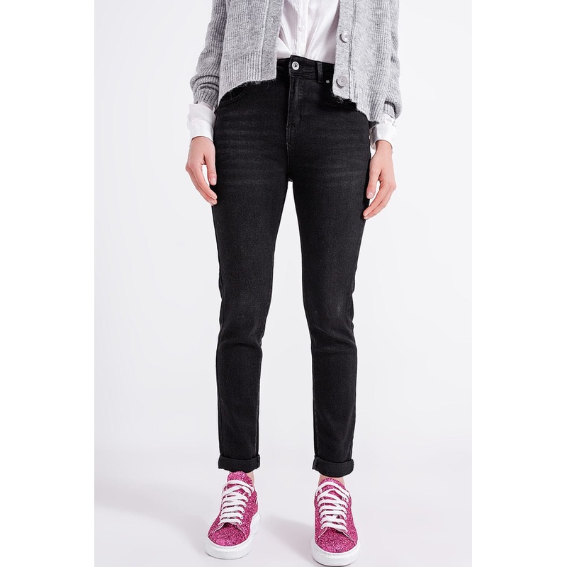 Super High Rise Skinny Leg Jeans In Black